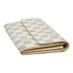 ルイ ヴィトン ダミエ アズール ポルトフォイユ サラ 長財布 N61735 ホワイト PVC レザー レディース LOUIS VUITTON 【中古】