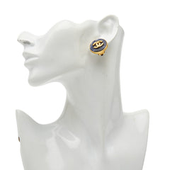 シャネル ココマーク イヤリング ゴールド ブルー メッキ レディース CHANEL 【中古】