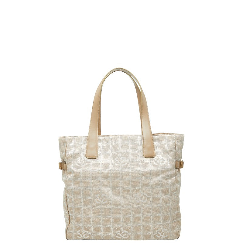 シャネル ニュートラベルライン トートGM トートバッグ ベージュ ナイロン レザー レディース CHANEL 【中古】