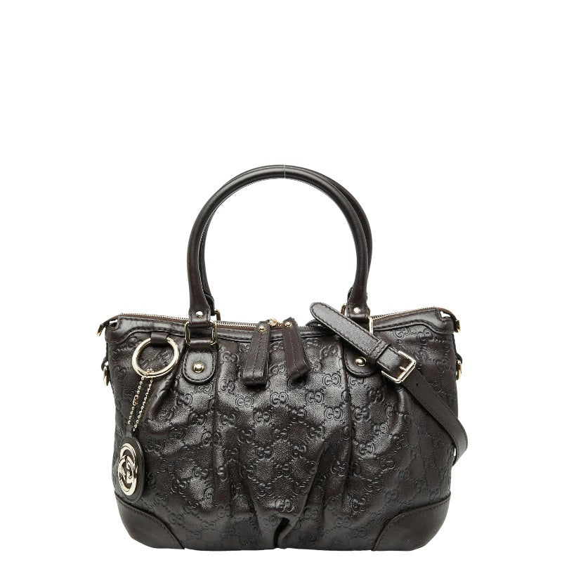 グッチ グッチシマ スーキー ハンドバッグ ショルダーバッグ 2WAY 247902 ブラウン レザー レディース GUCCI 【中古】