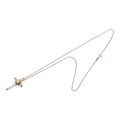 ティファニー シグネチャー クロス ネックレス シルバー ゴールド SV925 シルバー K18YG イエローゴールド レディース TIFFANY&Co. 【中古】