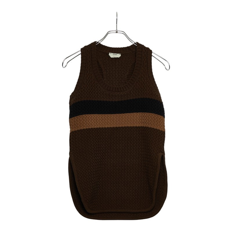 フェンディ ニットベスト サイズ36 ブラウン コットン ナイロン レディース FENDI 【中古】