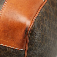 セリーヌ マカダム ボストンバッグ トラベルバッグ ブラウン PVC レザー レディース CELINE 【中古】