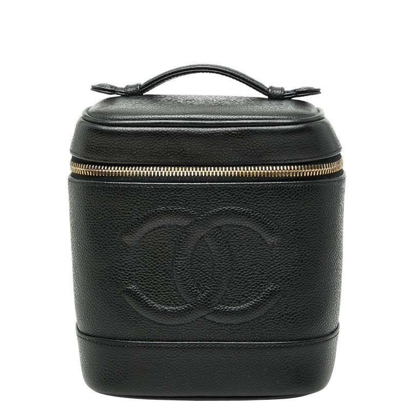 シャネル ココマーク バニティバッグ ハンドバッグ ブラック キャビアスキン レディース CHANEL 【中古】