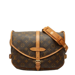 ルイ ヴィトン モノグラム ソミュール30 斜め掛け ショルダーバッグ M42256 ブラウン PVC レザー レディース LOUIS VUITTON 【中古】