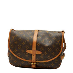 ルイ ヴィトン モノグラム ソミュール30 斜め掛け ショルダーバッグ M42256 ブラウン PVC レザー レディース LOUIS VUITTON 【中古】