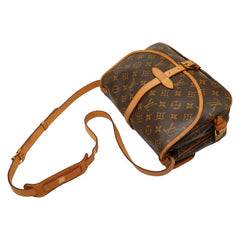 ルイ ヴィトン モノグラム ソミュール30 斜め掛け ショルダーバッグ M42256 ブラウン PVC レザー レディース LOUIS VUITTON 【中古】
