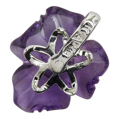 K14 ゴールド アメジスト ダイヤ フラワー モチーフ ペンダントトップ レディース 【中古】