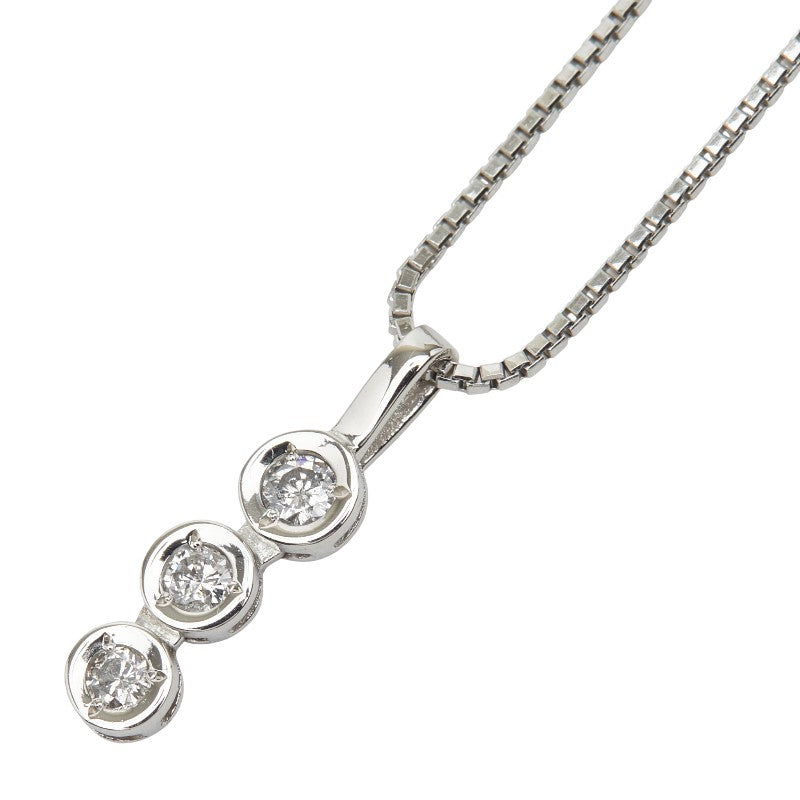 Pt900 プラチナ Pt850 プラチナ ダイヤ0.20ct 田中貴金属 ペンダントネックレス レディース 【中古】