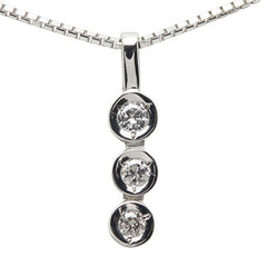 Pt900 プラチナ Pt850 プラチナ ダイヤ0.20ct 田中貴金属 ペンダントネックレス レディース 【中古】