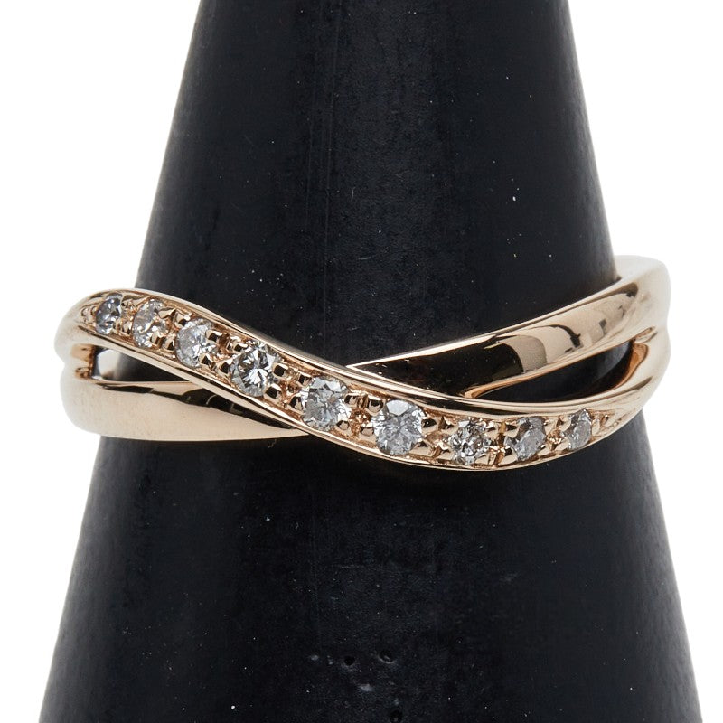 ヨンドシー K18PG ピンクゴールド ダイヤ0.12ct リング 指輪 レディース 4℃ 10号 【中古】