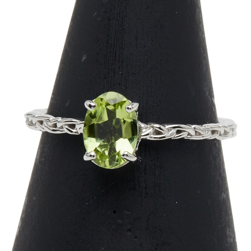 Pt900 プラチナ ペリドット0.70ct リング 指輪 レディース 12号 【中古】