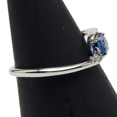 Pt900 プラチナ サファイア0.54ct ダイヤ0.04ct リング 指輪 レディース 12号 【中古】