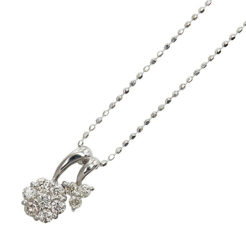 K18WG ホワイトゴールド ダイヤ0.30ct ペンダントネックレス レディース 【中古】