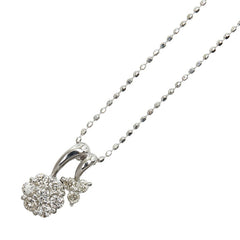 K18WG ホワイトゴールド ダイヤ0.30ct ペンダントネックレス レディース 【中古】