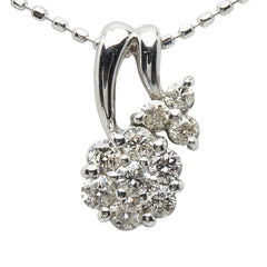 K18WG ホワイトゴールド ダイヤ0.30ct ペンダントネックレス レディース 【中古】