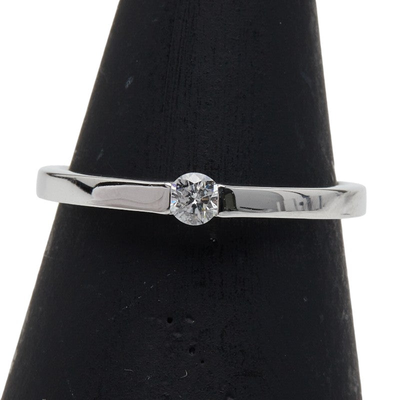 K18WG ホワイトゴールド ダイヤ0.10ct 1P リング 指輪 レディース 11号 【中古】