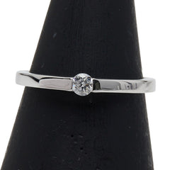 K18WG ホワイトゴールド ダイヤ0.10ct 1P リング 指輪 レディース 11号 【中古】