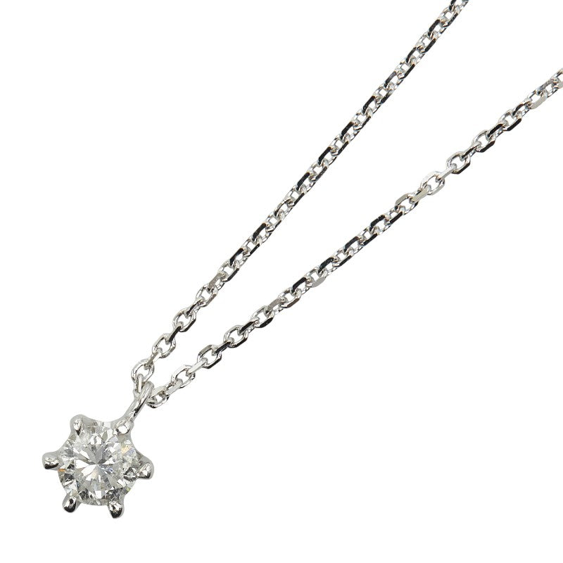 K18WG ホワイトゴールド ダイヤ0.20ct プチネックレス レディース 【中古】