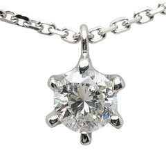 K18WG ホワイトゴールド ダイヤ0.20ct プチネックレス レディース 【中古】