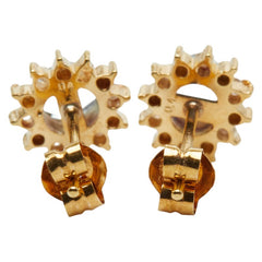 K18YG イエローゴールド アクアマリン ダイヤ0.08ct ピアス レディース 【中古】