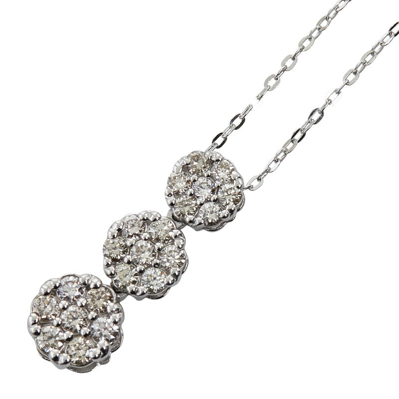 Pt950 プラチナ Pt850 プラチナ ダイヤ0.30ct ネックレス レディース 【中古】