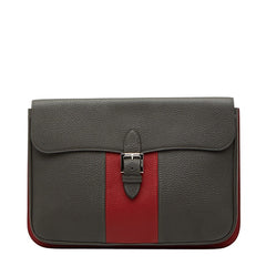 MOYNAT モワナ クラッチバッグ セカンドバッグ カーキ レッド レザー メンズ 【中古】