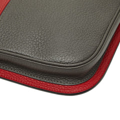 MOYNAT モワナ クラッチバッグ セカンドバッグ カーキ レッド レザー メンズ 【中古】