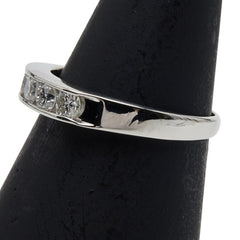Pt900 プラチナ ダイヤ0.55ct 一文字リング 指輪 レディース 10号 【中古】