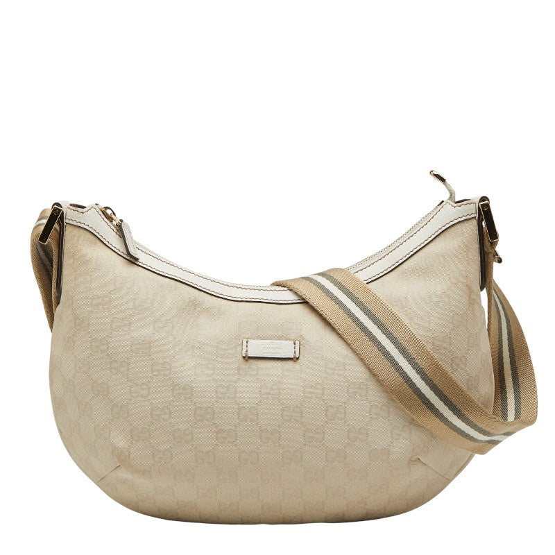 グッチ GGキャンバス 斜め掛けショルダーバッグ 181092 ホワイト ベージュ キャンバス レザー レディース GUCCI 【中古】