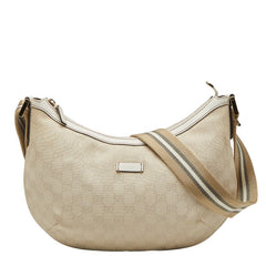 グッチ GGキャンバス 斜め掛けショルダーバッグ 181092 ホワイト ベージュ キャンバス レザー レディース GUCCI 【中古】