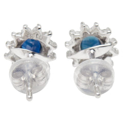 K14WG ホワイトゴールド サファイア ダイヤ0.26ct ピアス レディース 【中古】