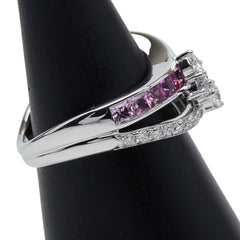 ジュネ K18WG ホワイトゴールド サファイア0.87ct ダイヤ0.47ct リング 指輪 レディース JUNE 11号 【中古】