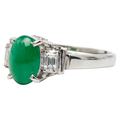 Pt900 プラチナ ヒスイ ダイヤ0.24ct リング 指輪 レディース 13号 【中古】