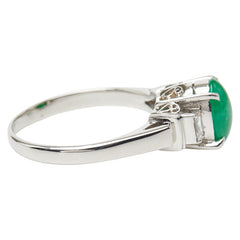 Pt900 プラチナ ヒスイ ダイヤ0.24ct リング 指輪 レディース 13号 【中古】