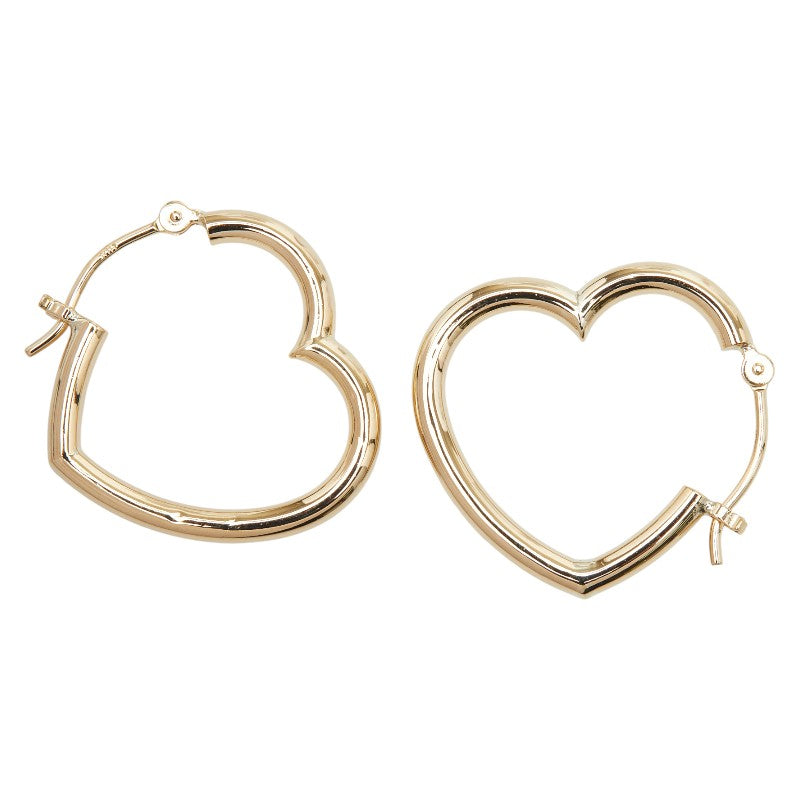 K18YG イエローゴールド ハートモチーフ ピアス レディース 【中古】