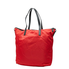 プラダ 三角ロゴプレート テスート トートバッグ ショルダーバッグ 2WAY BR4696 レッド ナイロン レディース PRADA 【中古】