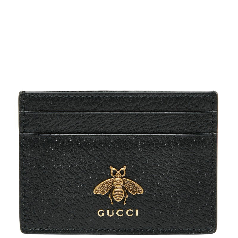 グッチ アニマリエ ビー カードケース 523685 ブラック レザー レディース GUCCI 【中古】