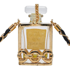 シャネル No19 香水 ボトル モチーフ ネックレス ゴールド ブラック メッキ レディース CHANEL 【中古】