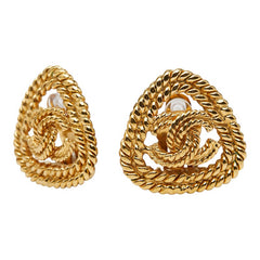 シャネル ココマーク トライアングル イヤリング ゴールド メッキ レディース CHANEL 【中古】