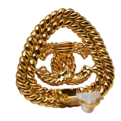 シャネル ココマーク トライアングル イヤリング ゴールド メッキ レディース CHANEL 【中古】