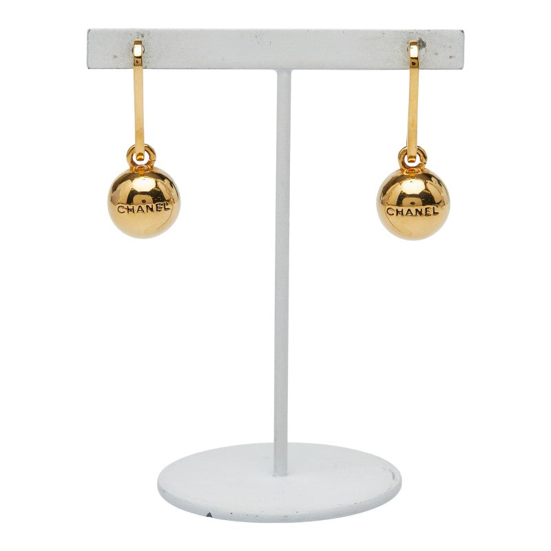 シャネル ロゴ ボール モチーフ ピアス ゴールド メッキ レディース CHANEL 【中古】