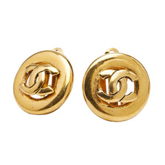 シャネル ココマーク ラウンド イヤリング ゴールド メッキ レディース CHANEL 【中古】