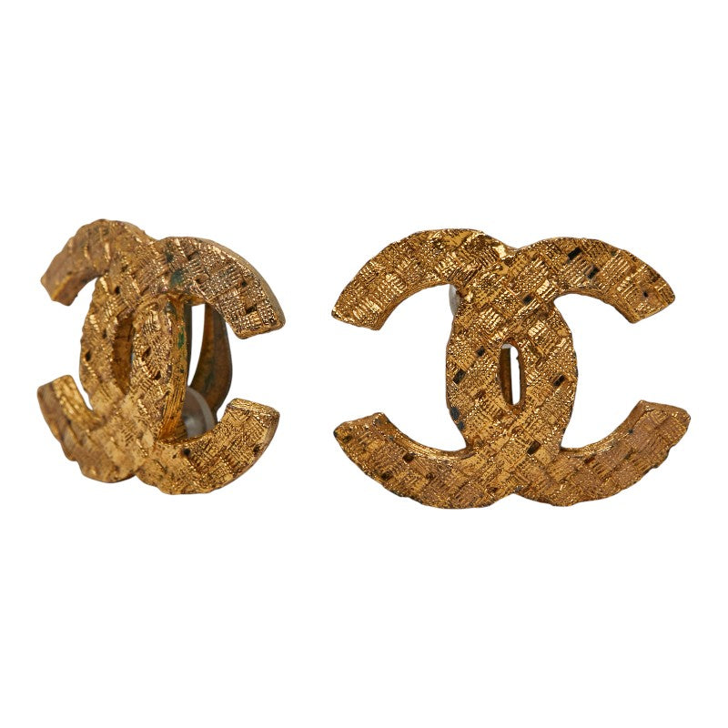 シャネル ココマーク 編み込み イヤリング ゴールド メッキ レディース CHANEL 【中古】