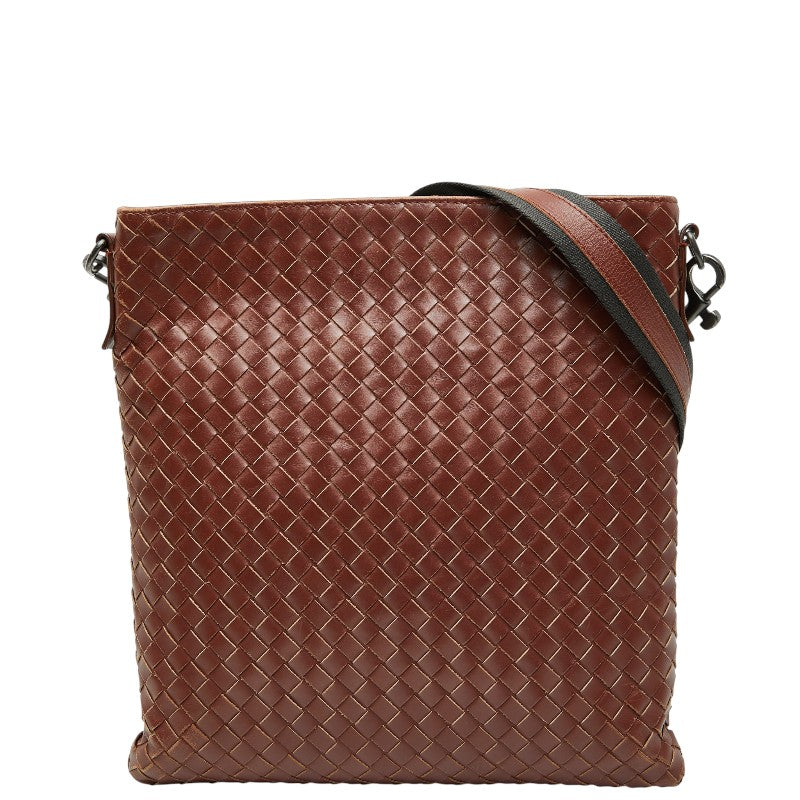 ボッテガヴェネタ イントレチャート 斜め掛け ショルダーバッグ ブラウン レザー レディース BOTTEGAVENETA 【中古】