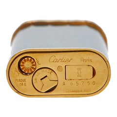 カルティエ 着火未確認 ガス充填可 火花あり ガスライター グリーン ゴールド メッキ メンズ CARTIER 【中古】