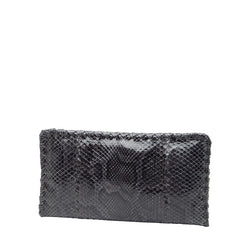ボッテガヴェネタ パイソン クラッチ バッグ セカンドバッグ ブラック レザー レディース BOTTEGAVENETA 【中古】