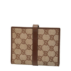 グッチ GGキャンバス ジャッキー - 手帳カバー 031 2888 ベージュ ブラウン キャンバス レザー レディース GUCCI 【中古】