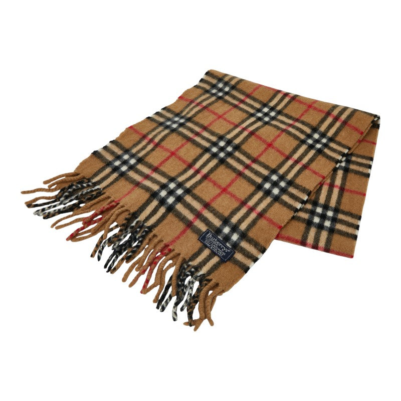 バーバリー ノバチェック マフラー ブラウン マルチカラー カシミヤ レディース BURBERRY 【中古】