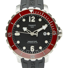 ティソ シースター1000 腕時計 T066407A 自動巻き ブラック文字盤 ステンレススチール ラバー メンズ TISSOT 【中古】